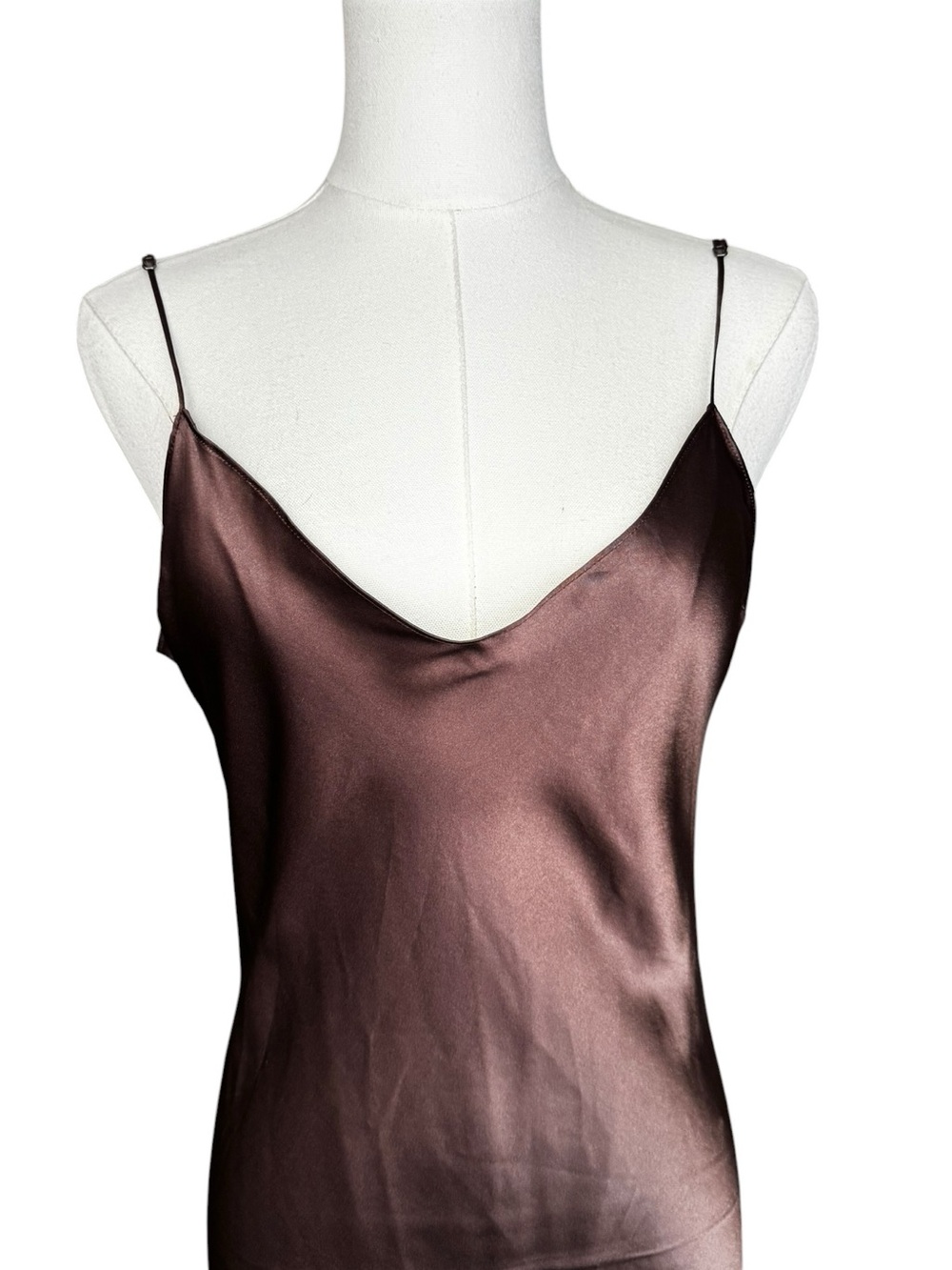 NWT Dannijo Mossy Maxi Slip Dress Dark Brown Medium - Picture 4 of 12